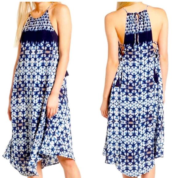 Anthropologie ASTR The Label Blue/ White Midi Dress Size Medium NWT - Picture 1 of 12
